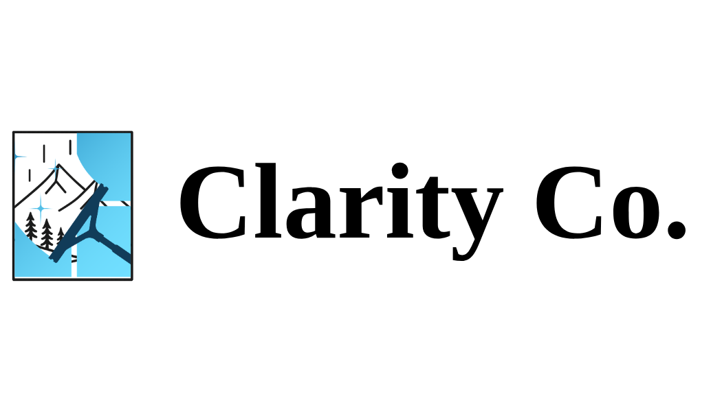 Clarity Co. exterior window cleaning logo.