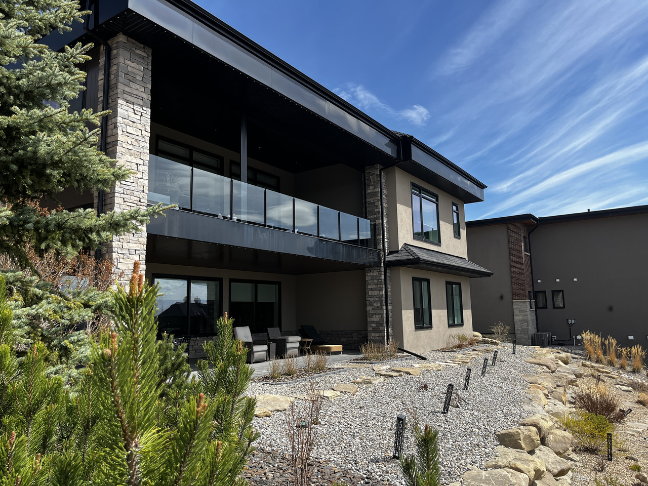 Glass railings cleaned by Clarity Co. in Calgary